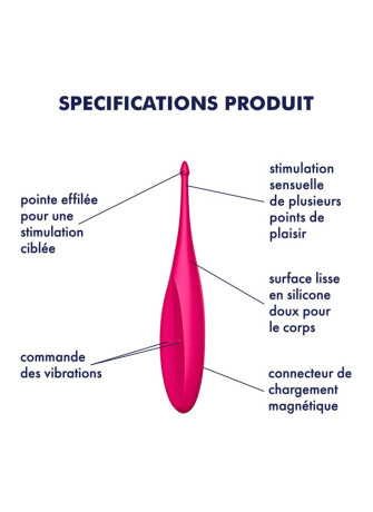Stimulateur polyvalent pour zone ciblé rose USB, Twirling Fun Satisfyer - CC597727